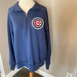 Forty Seven Brand Navy Blue Chicago Cubs Quarter Zip Sweater Men’s Size Large